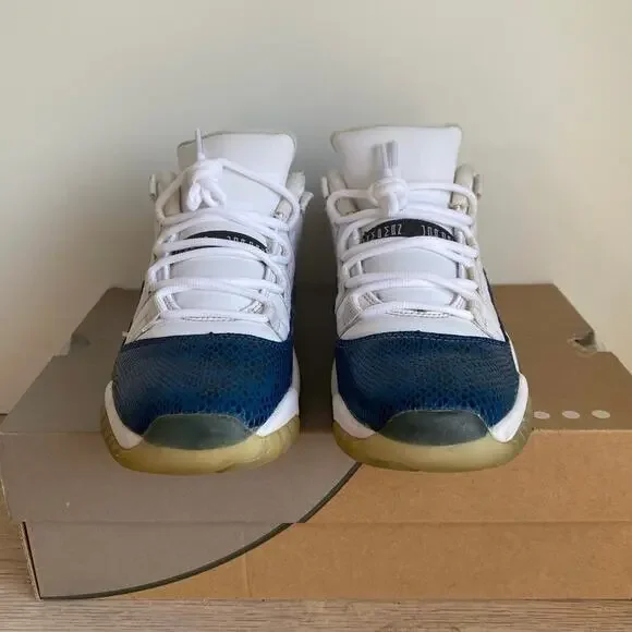 Nike Air Jordan 11 Retro Low Navy Snakeskin Kids Sneakers- 6 Y- 7.5 W - Picture 5 of 12